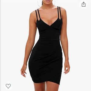 Ruched Double Spaghetti Strap Mini Dress